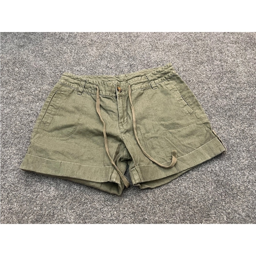 Falls Creek Shorts Linen Blend Woman’s Size‎ 8 Green Roll Tab